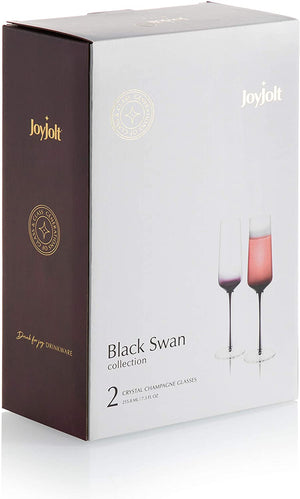 JoyJolt Black Swan Collection Champagne Flute